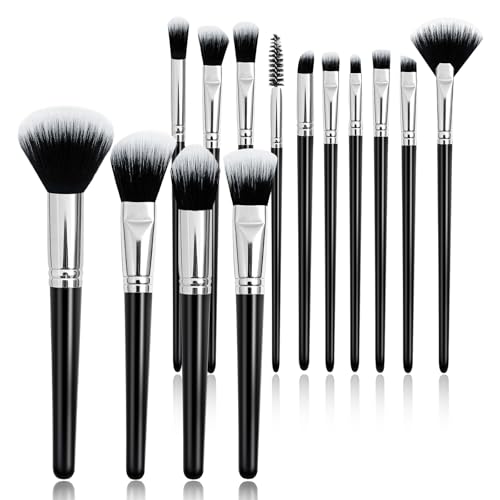 Makeup Brush Set, Premium Synthetic 14 Pcs Makeup Brushes, Travel Makeup Brush Set for Foundation,...