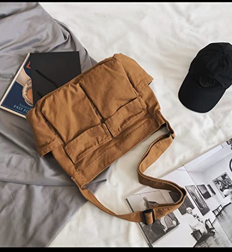 Image of Women Shoulder Bags Canvas Tote Bag Handbag Large Hobo with Pockets Work Bags for Women and Men