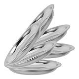 HOMSFOU Juego de 6 Bandejas Metálicas para Báscula Electrónica, Acero Inoxidable 201 Fondo Plano de 6 CM, Aptas para Pesaje de Baratijas Digitales y Suministros de Laboratorio