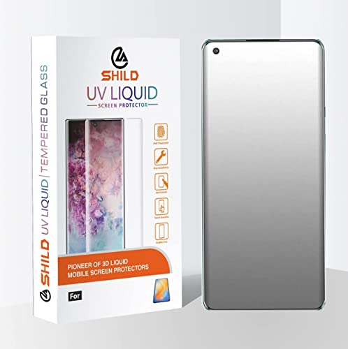 Image of SHILD - (Pack of 1 Curved Matte UV Tempered Glass Screen Protector for - Smartphone - 9H Hardness, HD Clarity, Fingerprint Sensor Compatible, 3-Month Warranty, Easy Installation Kit (Oneplus 8)