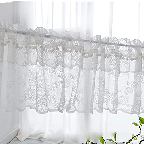 Cortinas cortas semitransparentes con bolas LUNEZY para ventanas pequeñas 5