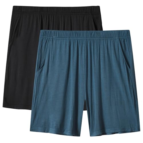 Image of JINSHI Womens Pajama Shorts Soft Comfortable Lightweight Elastic Drawstring Modal Pajama Bottoms Lounge Shorts with Pockets