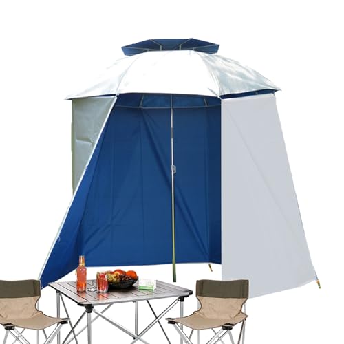Solar Fishing Shelter - Outdoor Umbrella with UV Protection, Beach Tent Canopy | Waterproof Fisherman Parasol Outdoor Fishing Day Accessory, Blue, 5,04 mètres