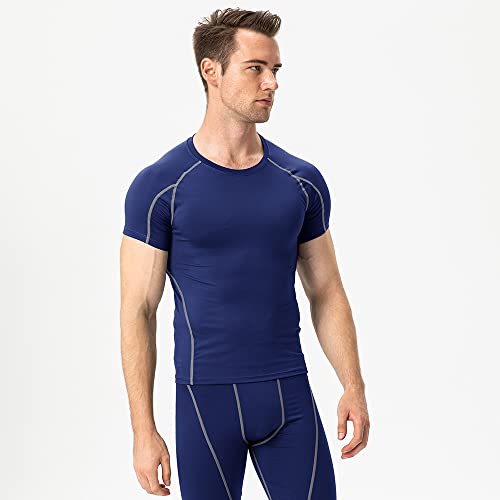 CICI FIVE Camisa de compressão masculina de manga curta, atlética, de compressão, roupa íntima fresc