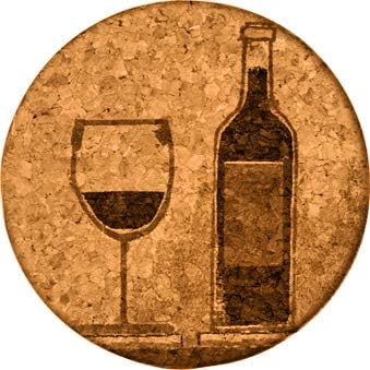 Premium Quality Laser Art Engraved Absorbent Cork Drink Coaster by GrafixMat, Natural Cork, Dual Layer Wonโt Chip Break, Cushion Feet, Color Image & Story on Back, Wine Bottle -Life is Good (Qty of 1)