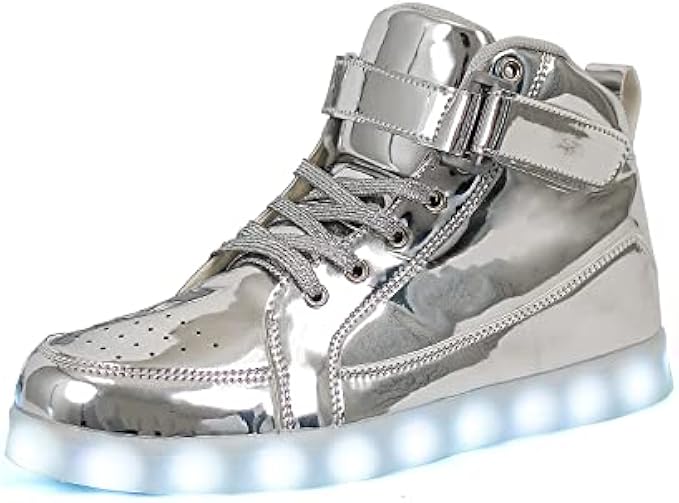 IGxx LED Light Up Shoes for Kids High Top Sneakers Lights Shoes for Boys Gilrs USB Charging Flashing Luminous Trainers for Festivals, Thanksgiving, Christmas, New Year, Party Gift