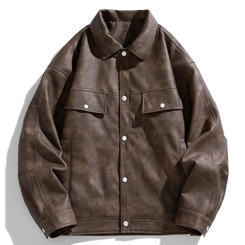 Chaqueta de mezclilla multibolsillos con solapa de botón para hombre 6