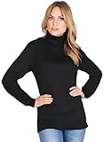 Feinripp Trigema Damen Rollkragenpullover 585010, Schwarz (Schwarz 008), 52 (Herstellergröße: XXL)