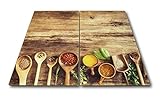 Diseño: especias en tabla de madera
