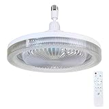 Swoolfe Ceiling Fans with Lights 10in Ceiling Fans with Lights and Remote, E27 Socket Fan Light, 3 Speed Wind Adjustment, 3000-6000k Dimmable LED Ceiling Fan Light for Bedroom, Kitchen
