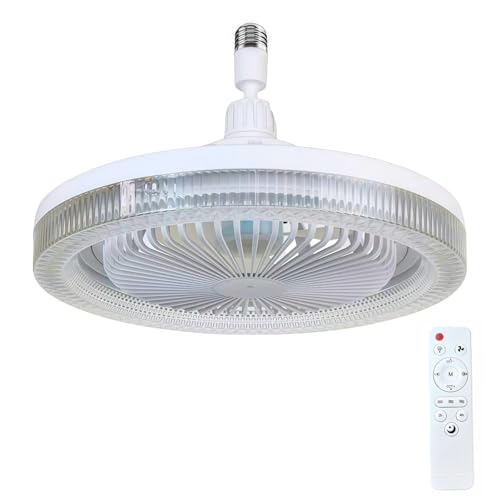 Swoolfe Ceiling Fans with Lights 10in Ceiling Fans with Lights and Remote, E27 Socket Fan Light, 3 Speed Wind Adjustment, 3000-6000k Dimmable LED Ceiling Fan Light for Bedroom, Kitchen