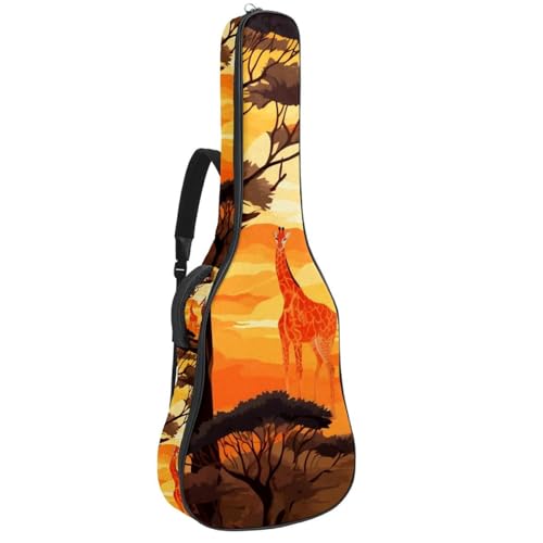 Housse de guitare étanche à motif girafe pour aller en cours de musique
