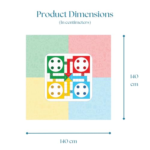 Image of Ludo Picnic Mat - 1.4m x 1.4m | Yoga & Kids mat | Non Toxic| Waterproof, Foldable & Lightweight Outdoor & Indoor Mat | Easy to Carry, Clean & Ideal for Park, Beach & Camping