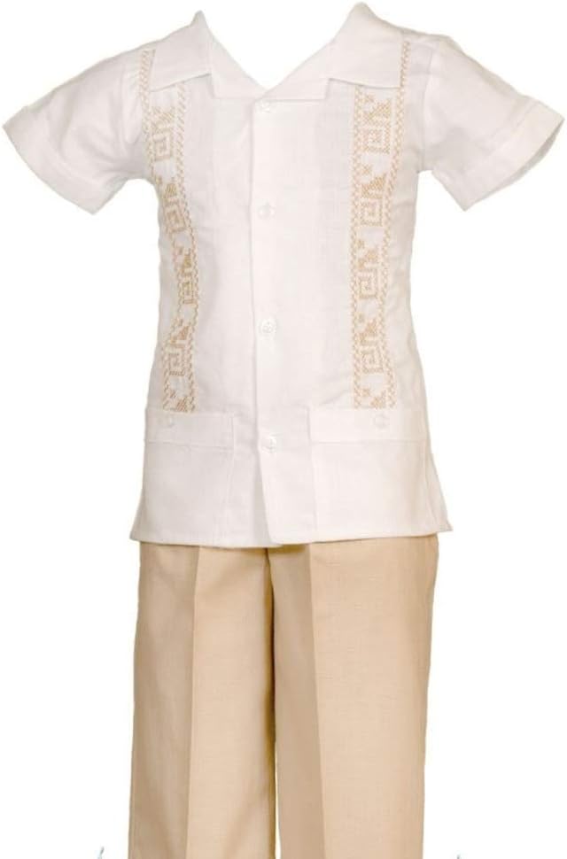 Guayabera Caroline DE Primera COMUNION O Fiesta para NIÑO M115 Kaki