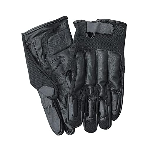 Commando Industries Swat Defender II Gants de sécurité en cuir avec sable de quartz Noir Taille S-XXL (XXL)