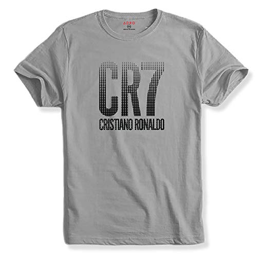 ADRO T-shirt da uomo 100% cotone Regular Fit, grigio, 50