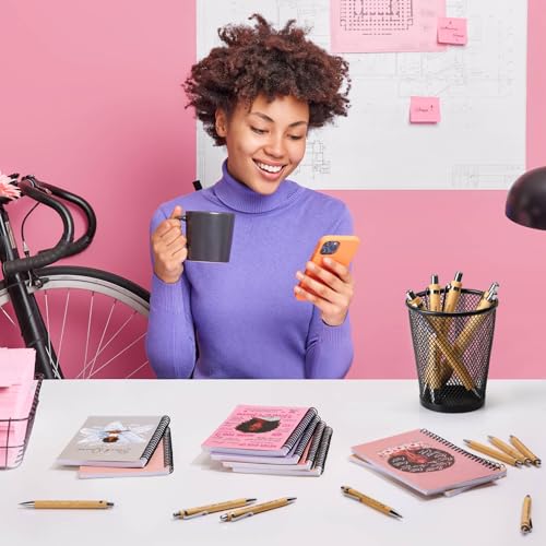 Carnets de notes à spirale avec stylos en bambou cadeau inspirant - 5
