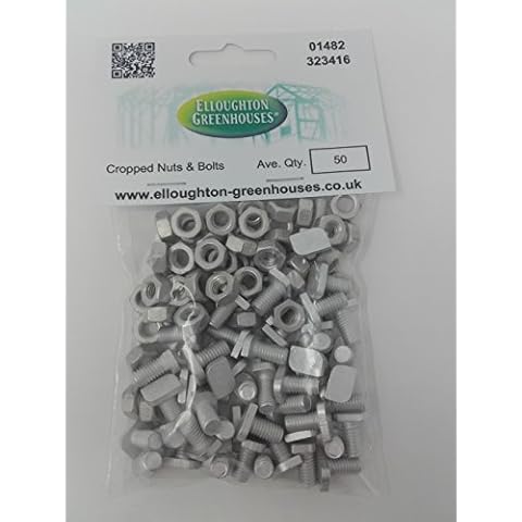50 Cropped Head Aluminium Greenhouse Nuts & Bolts Genuine Elite Greenhouses Parts Cover
