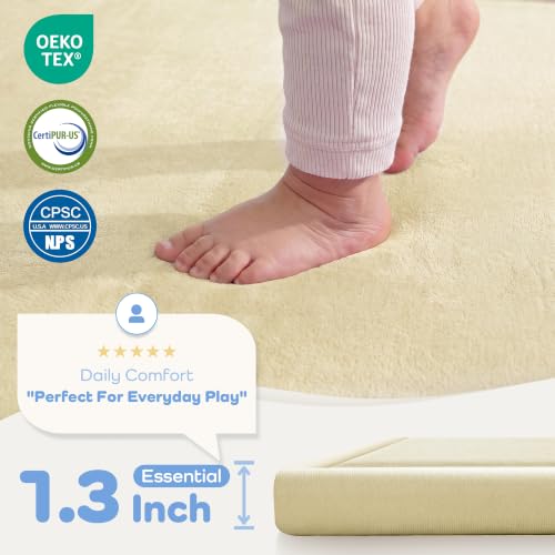 Image of 1.3 inch Thick Baby Play Mat for Floor,28x72 Bedside Rugs, Non-Slip