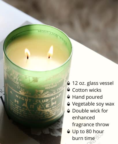 Harlem Candle Company Holiday Map Luxury Candle, 12 Oz Green Glass Jar With Harlem Map Print, Double Wick, Soy Wax, Gift Box, Winter-Fresh Fir, Pine Needles And Mint-Infused Eucalyptus #TOP2