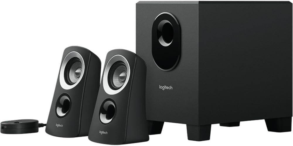 Logitech Z313 2.1 Lautsprecher-System Mit Subwoofer, 50 Watt Spitzenleistung, 3.5 Mm Eingang, Kopfhörerbuchse, Bedienelemente Am Steuergerät, EU Stecker, PC/TV/Tablet/Handy - Schwarz