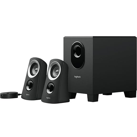 Logitech Z313 2.1 Lautsprecher-System Mit Subwoofer, 50 Watt Spitzenleistung, 3.5 Mm Eingang, Kopfhörerbuchse, Bedienelemente Am Steuergerät, Eu Stecker, Pc/Tv/Tablet/Handy - Schwarz