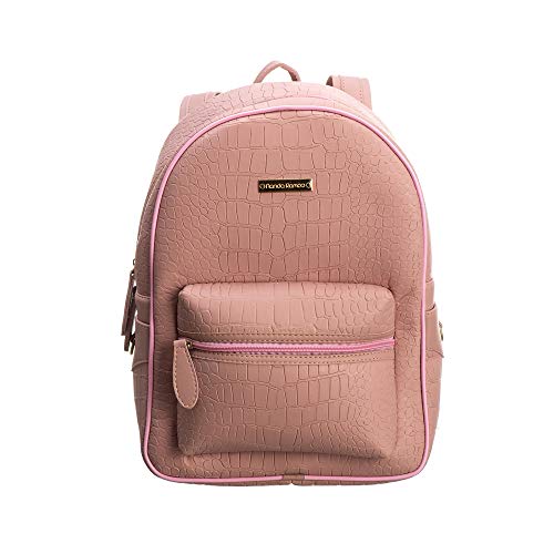 Mochila Escolar e Viagem Nanda Ramos Croco Rosê