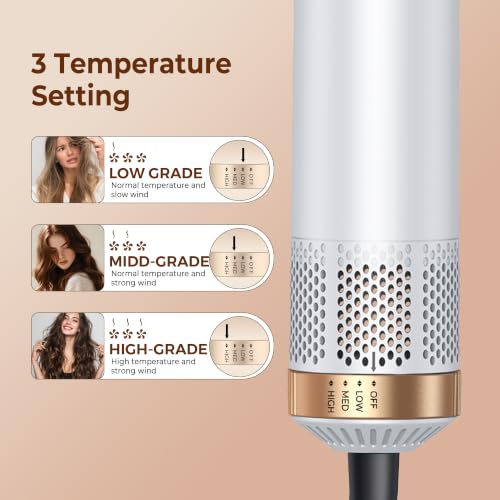 Image of 5 in 1 Blow Dryer Brush, Upgrade Hair Dryer Brush Air Curler Air Curl Wrap