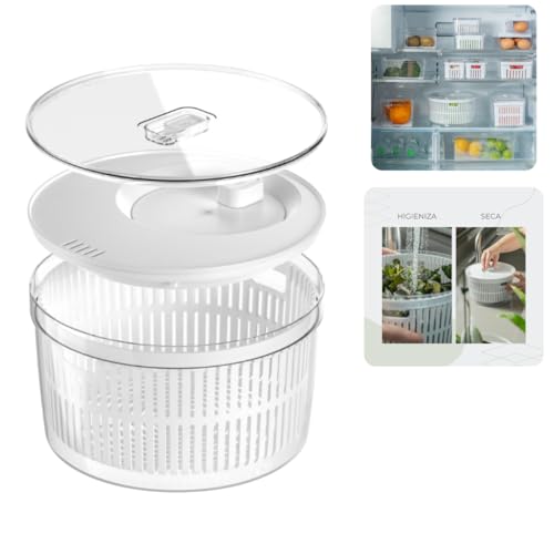 CONJUNTO SECADOR E ORGANIZADOR DE SALADA LEGUMES VERDURAS | 5,5 L...