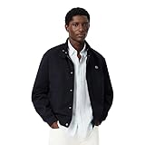 Lacoste Chaqueta Harrington para Hombre, Azul Marino, Sarga Hidrófuga de Algodón y Poliéster, con Forro de Jacquard y Cocodrilo Bordado (FR/ES, Letras, M, Regular, Regular, Marino)