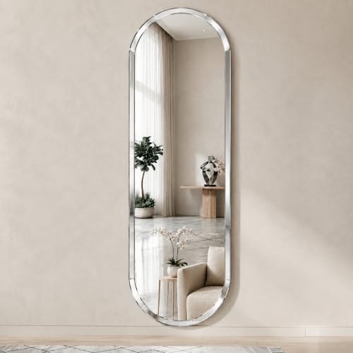 Image of Creative Arts n Frames 5mm Full Length Long Beveled Smooth Edges Frameless Rectangular Wall Mount HD Mirror Home Decor Items (18X60 inch Capsule HD Mirror)