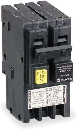 Square D - Hom240gfi - Square D Miniature Circuit Breaker Ground Fault Protecting (Class A) Type, 40a, 2-Pole, 120/240vac, HOM, Hacr Rated, Plug-on, 2 Space(s), 10ka, 12-4 Awg(al) - #14-6 Awg(cu),