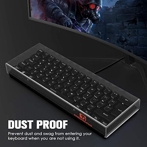 MAMBASNAKE 60% Premium Acrylic Keyboard Cover Dust Cover Waterproof Anti-Knock Clear Keyboard Cover for Mini Compact PC Mechanical Gaming Keyboard, 11.5*4*1.1 in, Compatible with K60 K61 GK61 SK61 K65