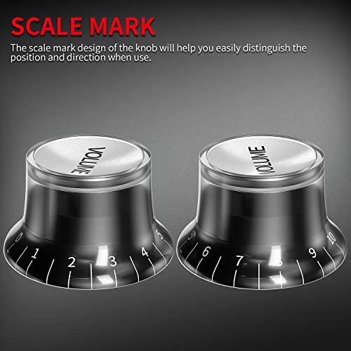 Daiertek Guitar Knobs Volume Tone Control Electric Guitar Knobs Top Hat Style Knob 6Mm Shaft Hole Black Guitar Knobs For Gibson Epiphone Les Paul Electric Guitar #TOP2
