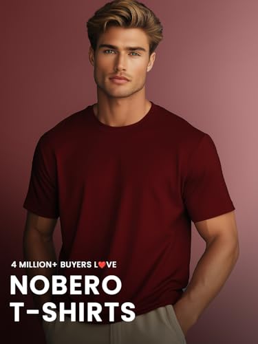 Image of Nobero 100% Cotton Tshirts for Men Combo Pack of 3 | Regular Fit Round Neck Half Sleeve