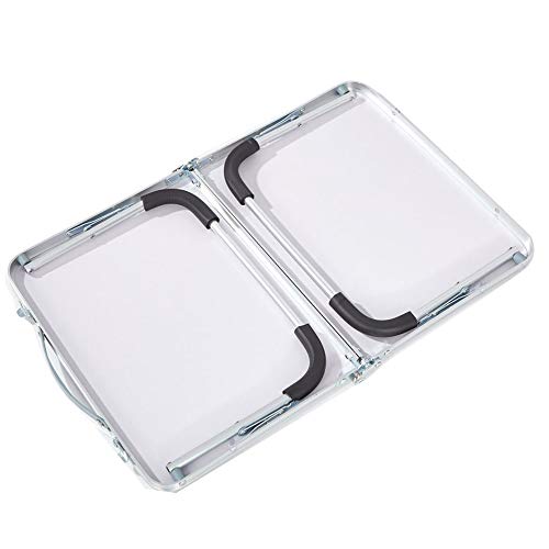 Amadj Foldable Laptop Table,Portable Standing Bed Desk, Bed Desk, Breakfast Serving Bed Tray, Portable Mini Picnic Table & Ultra Lightweight, Folds In Half With Inner Storage Space #TOP7