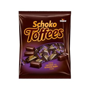 Schoko Toffees - 1 x 325g - Schokoladen Toffees mit feinherbem Schokoladenüberzug 30 Prozent