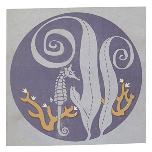 Poster art japonais hippocampe au motif traditionnel pour salon zen et bureau contemporain