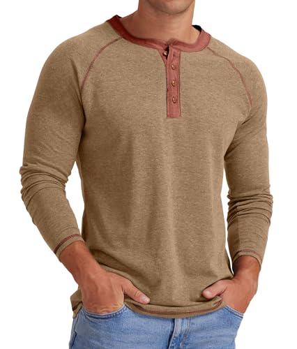 Image of Sailwind Mens Henley Long /Short Sleeve T-Shirt Cotton Casual Shirt