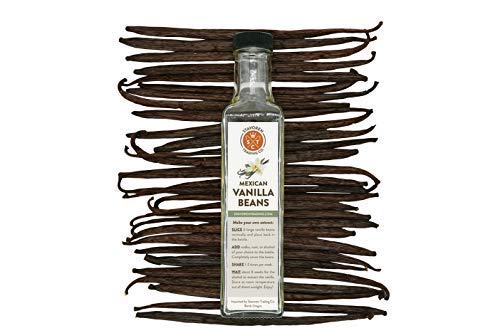 Stavoren Trading Co. 10 Lg Mexican Gourmet Vanilla Beans for Pure Vanilla Extract, Instructions, Glass Bottle Included, Beans are 5-6 inches long, are sealed & protected. Makes 8 oz (10)