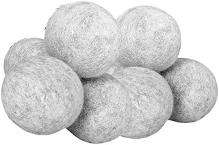 Hrlace Bolas para secadora, juego de 6 unidades, color blanco, 100 % lana de oveja, suavizante natural, bolas de lavado, ahorro de energía y sin plástico, para plumón, algodón y mucho más, gris claro,