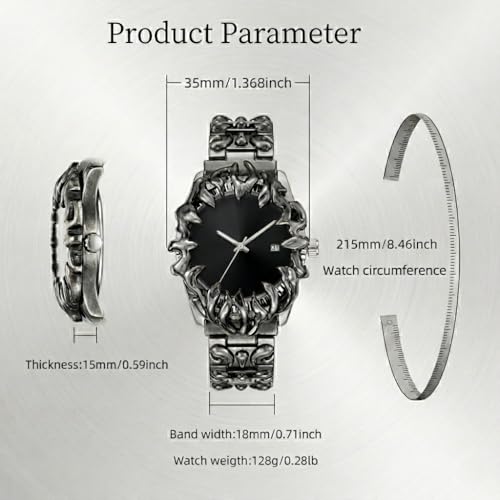 Image of Gothic Watch for Men - Crimson Eclipse, Sunburst Dial Stainless Steel Designer Wrist Watch, Stylish Fashion Watch