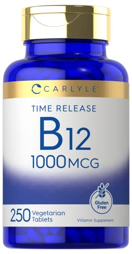 Carlyle B12 Vitamin 1000 mcg | 250 Count | Time Release Tablets