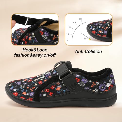 Image of Spesoul Wide Womens Slippers Adjustable House Shoes Indoor Outdoor Barefoot Slippers Cozy Walking Shoe Swollen Edema Diabetic Shoes