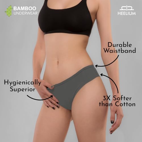 Image of HEELIUM Bamboo Underwear for Women | Ultra-Soft, Breathable & Odour-Free | 3X Softer Than Cotton | Moisture-Wicking | Ideal for Sensitive Skin & All-Day Comfort