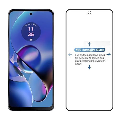 Image of POPIO Tempered Glass Screen Protector Compatible For Motorola Moto G64 (Black) Cellphone With Edge To Edge Coverage And Easy Installation Kit