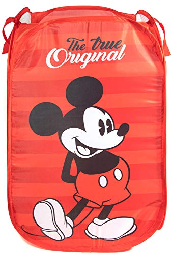 Jay Franco Panier à Linge Pop-up 80 l Disney Mickey Mouse - Panier de Rangement pour vêtements ou Jouets