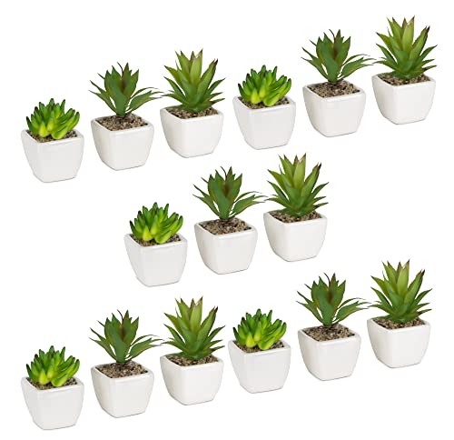 joycraft MID-Set Plantas Suculentas Artificiales 5 sets de 3 plantas (15 unidades) Cover