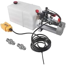 6 Quart Hydraulic Power Unit 1.6KW Power, 12V DC Double Acting Hydraulic Pump for Dump Trailer Car Lifting, Hydraulic Pump Power Unit, 6L Plastic Tank, 3200 PSI Max Pressure Weonefit