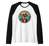 Photo Gallery miniatura pinscher dog stained glass leadlight artistic maglia con maniche raglan Photo Gallery miniatura pinscher dog stained glass leadlight artistic maglia con maniche raglan